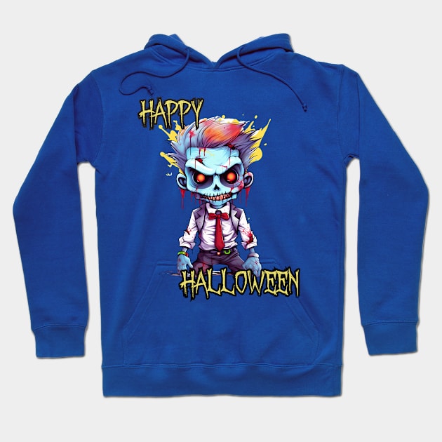 Spooky Zombie Boy Happy Halloween Hoodie by DivShot 